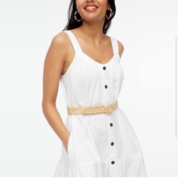 J. Crew Linen-blend Button-front Mini Dress EUC - Picture 2 of 4